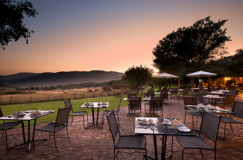 Breakfast setup Pilanesberg Bakubung Bush Lodge Restaurant Terrace Pilanesberg National Park